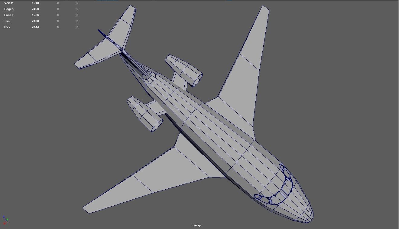 Low Poly Plane 01 Low-poly 3D model_10