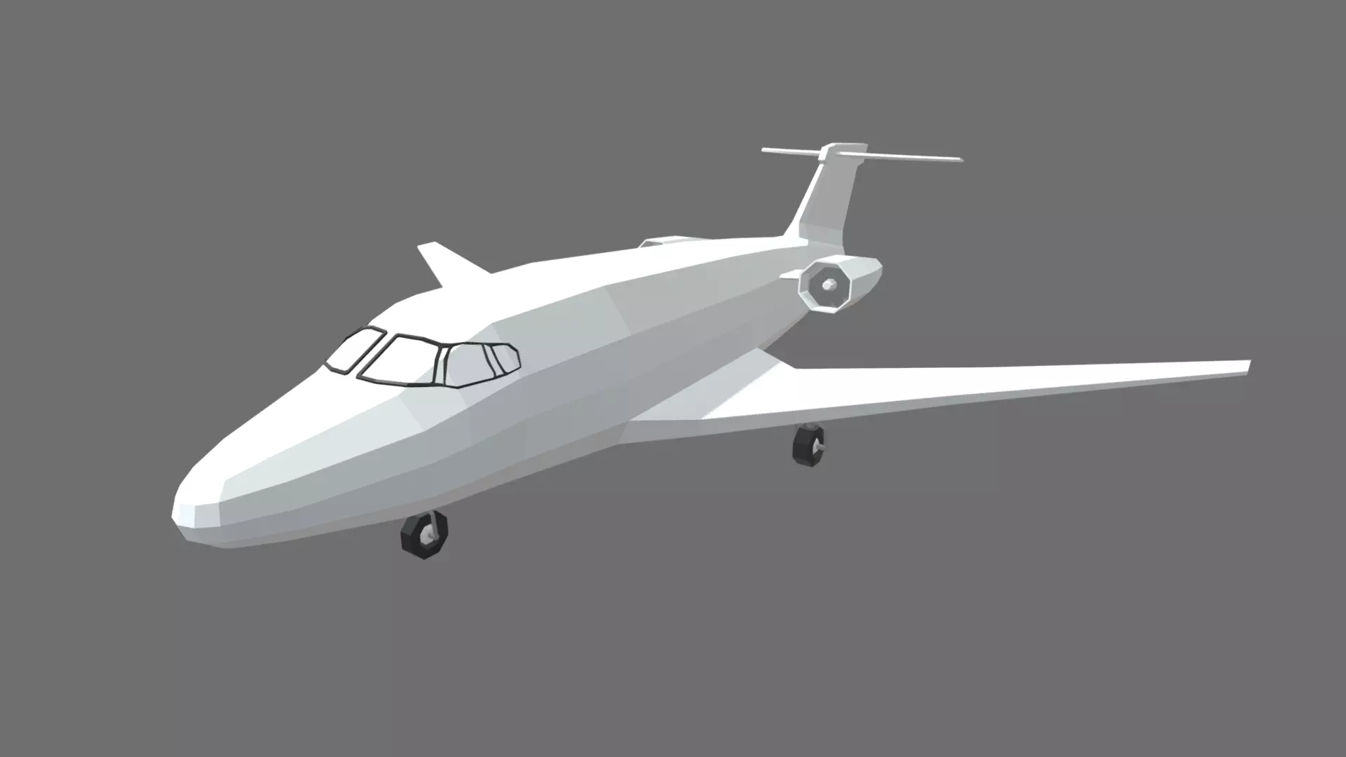 Low Poly Plane 01 Low-poly 3D model_0