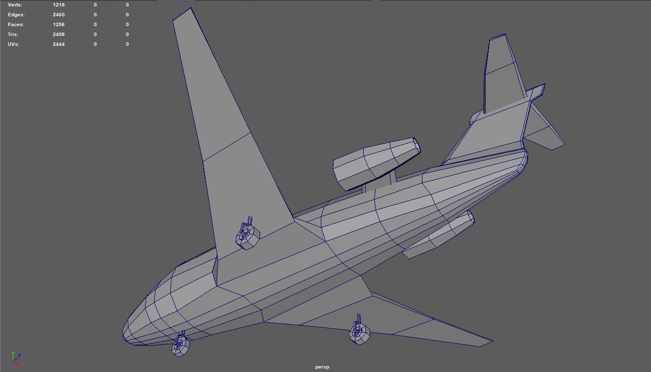 Low Poly Plane 01 Low-poly 3D model_9