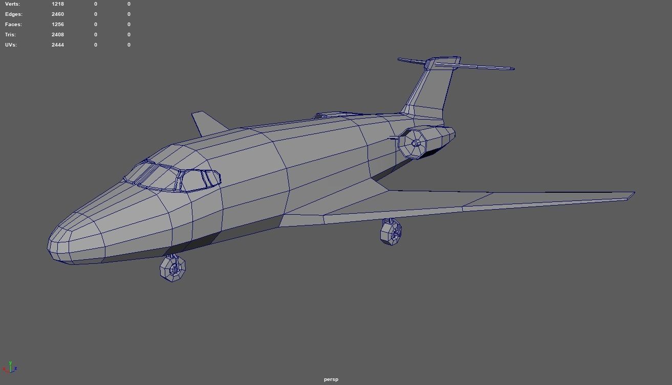 Low Poly Plane 01 Low-poly 3D model_7