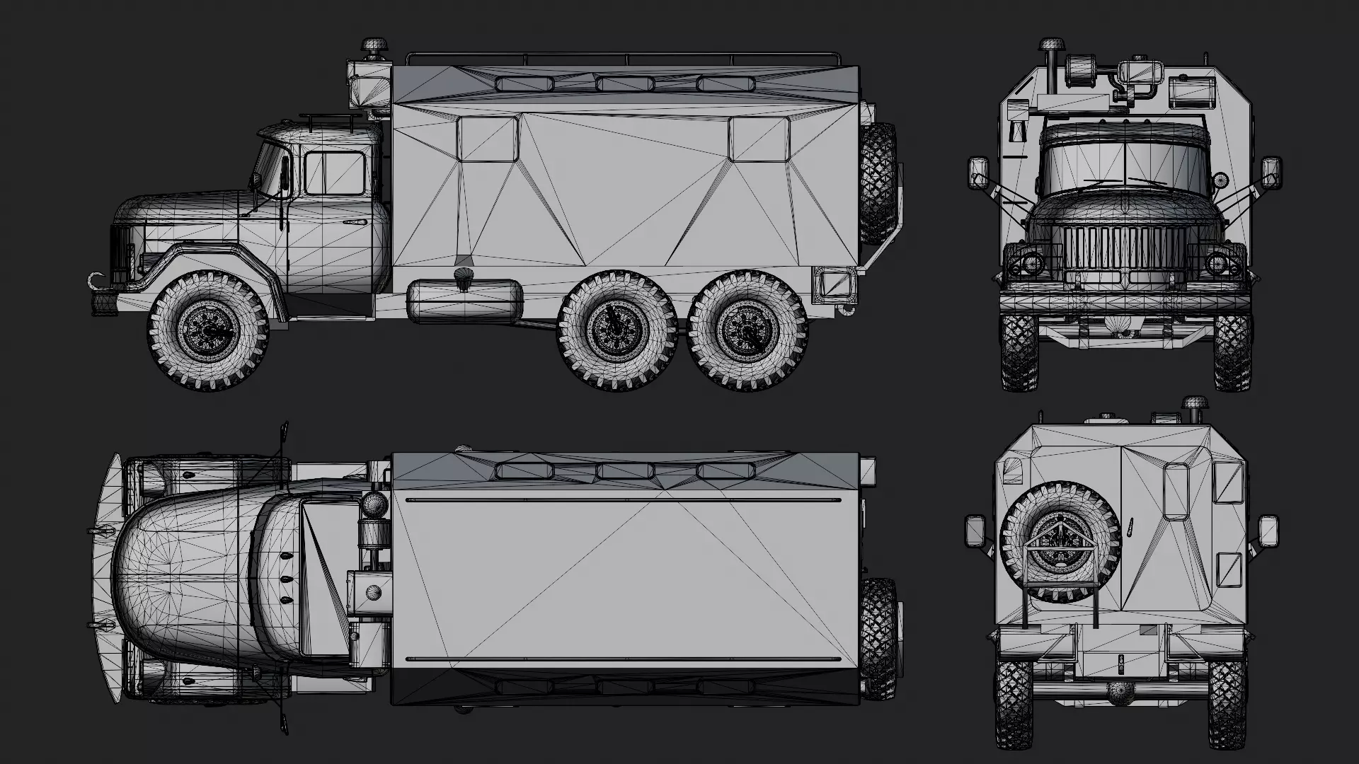 Emergency Technical Services Truck Low-poly 3D model_4