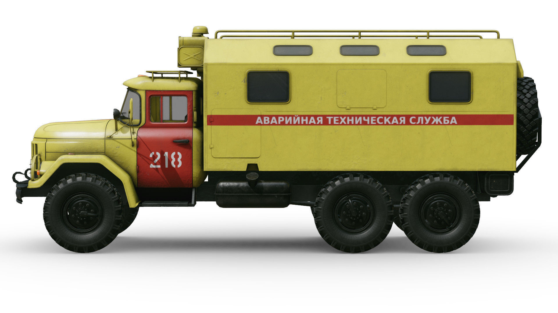 Emergency Technical Services Truck Low-poly 3D model_6