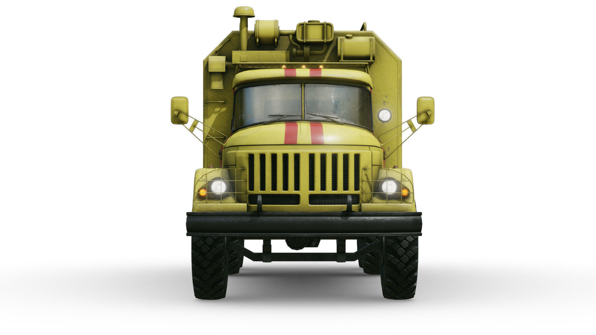 Emergency Technical Services Truck Low-poly 3D model_10