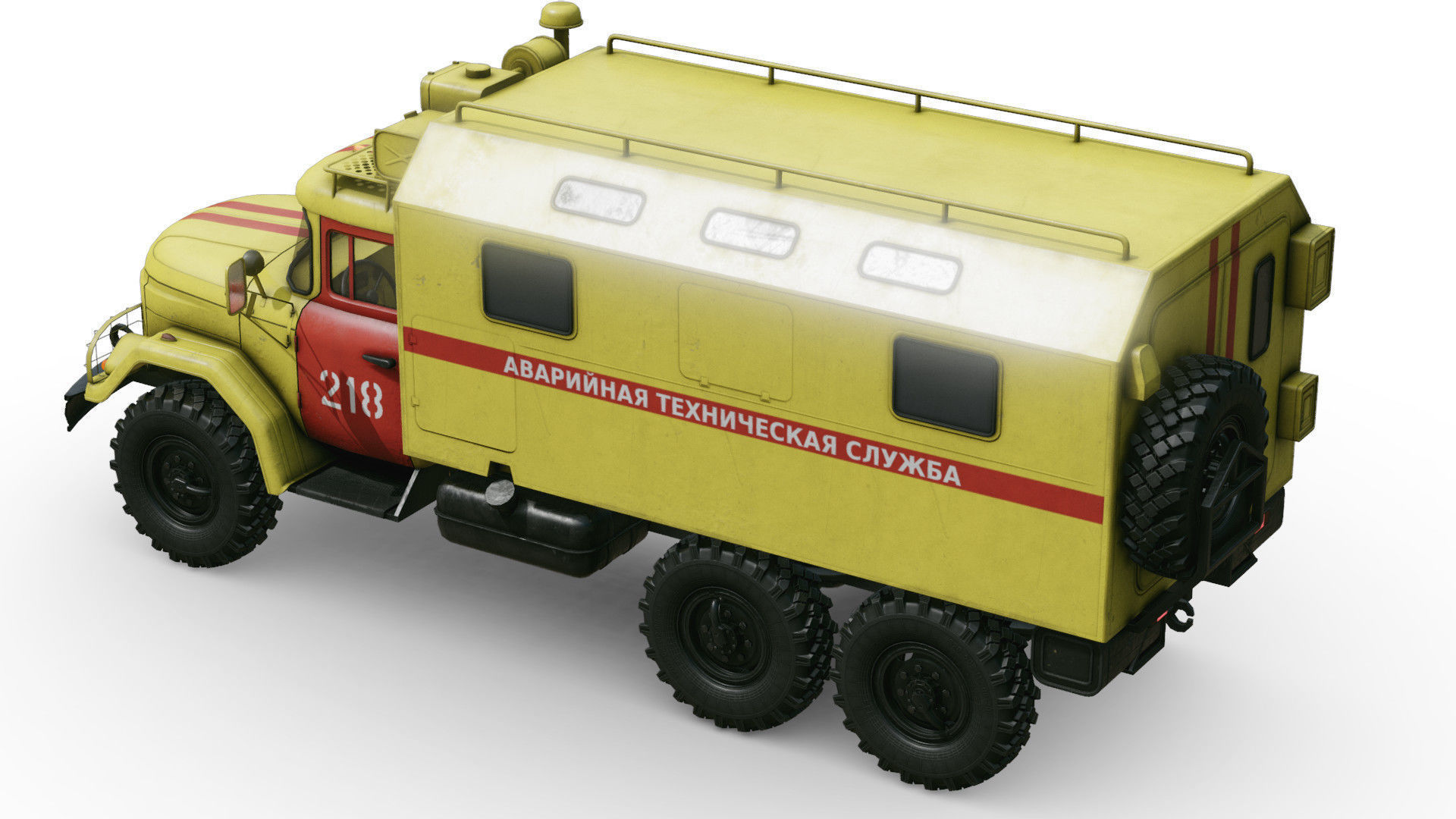 Emergency Technical Services Truck Low-poly 3D model_7