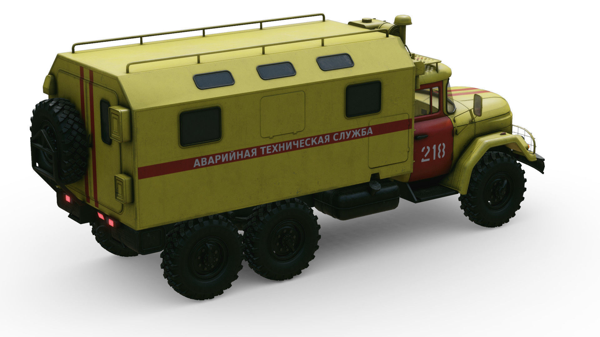 Emergency Technical Services Truck Low-poly 3D model_8