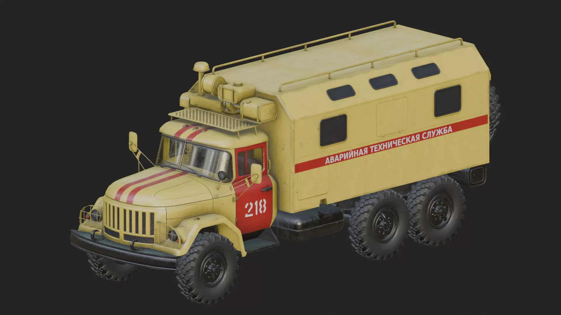 Emergency Technical Services Truck Low-poly 3D model_1