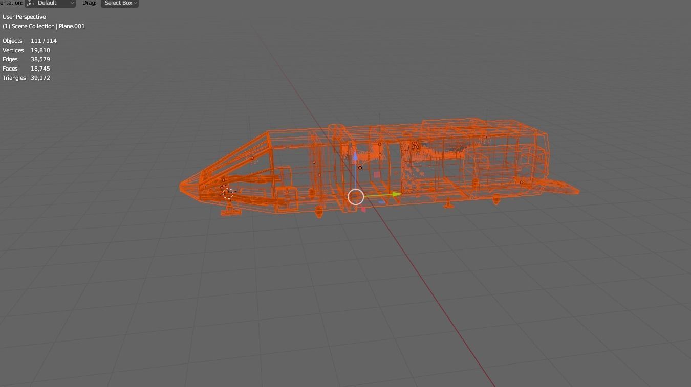 small space carrier ship with interior Low-poly 3D model_10
