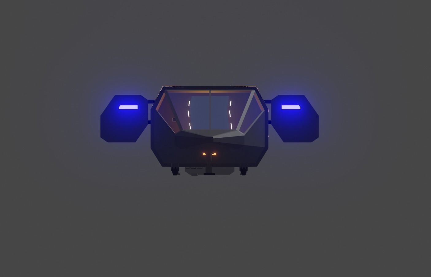 small space carrier ship with interior Low-poly 3D model_5