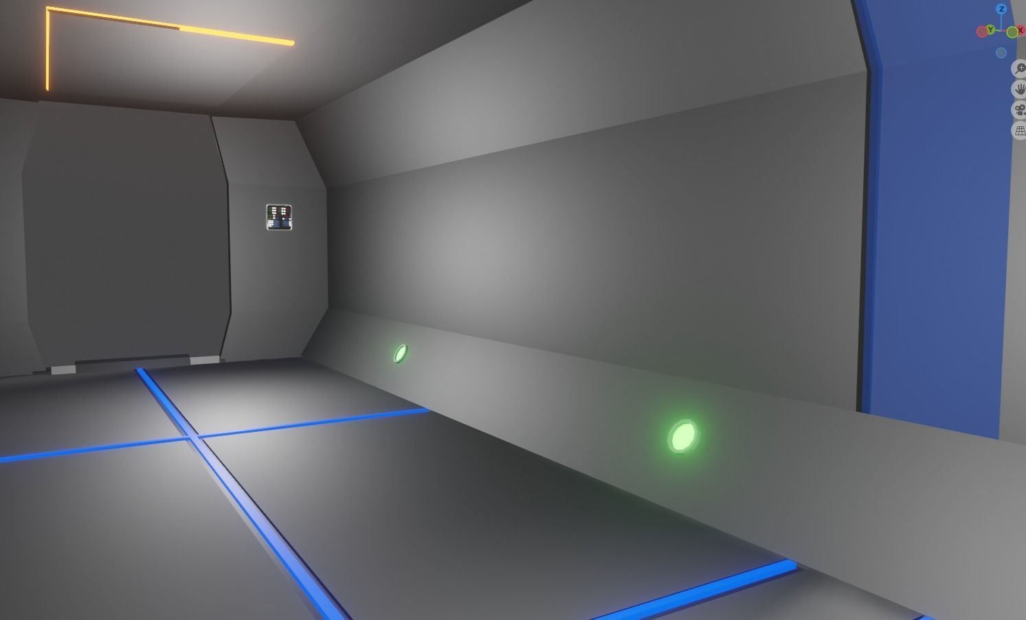 small space carrier ship with interior Low-poly 3D model_2