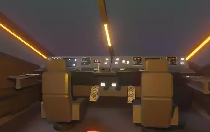 small space carrier ship with interior Free low-poly 3D model