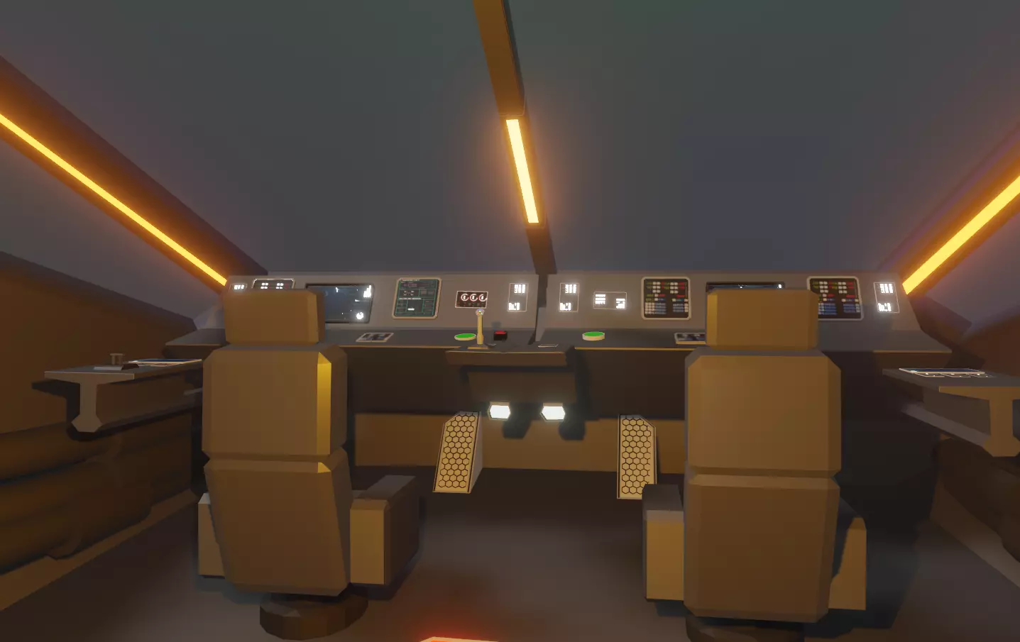 small space carrier ship with interior Low-poly 3D model_0