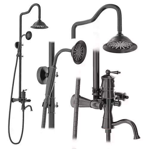 Shower Set RETRO Black