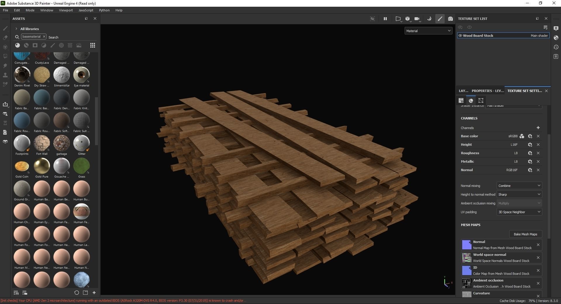 Wood Board Stock 3D Model Low-poly 3D model_7