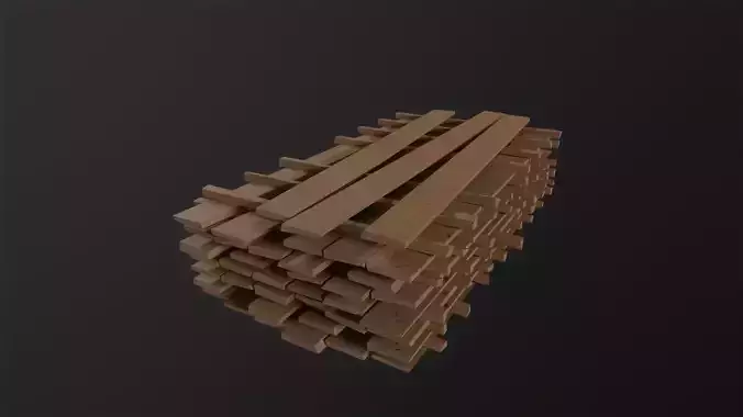 Wood Board Stock 3D Model Low-poly 3D model