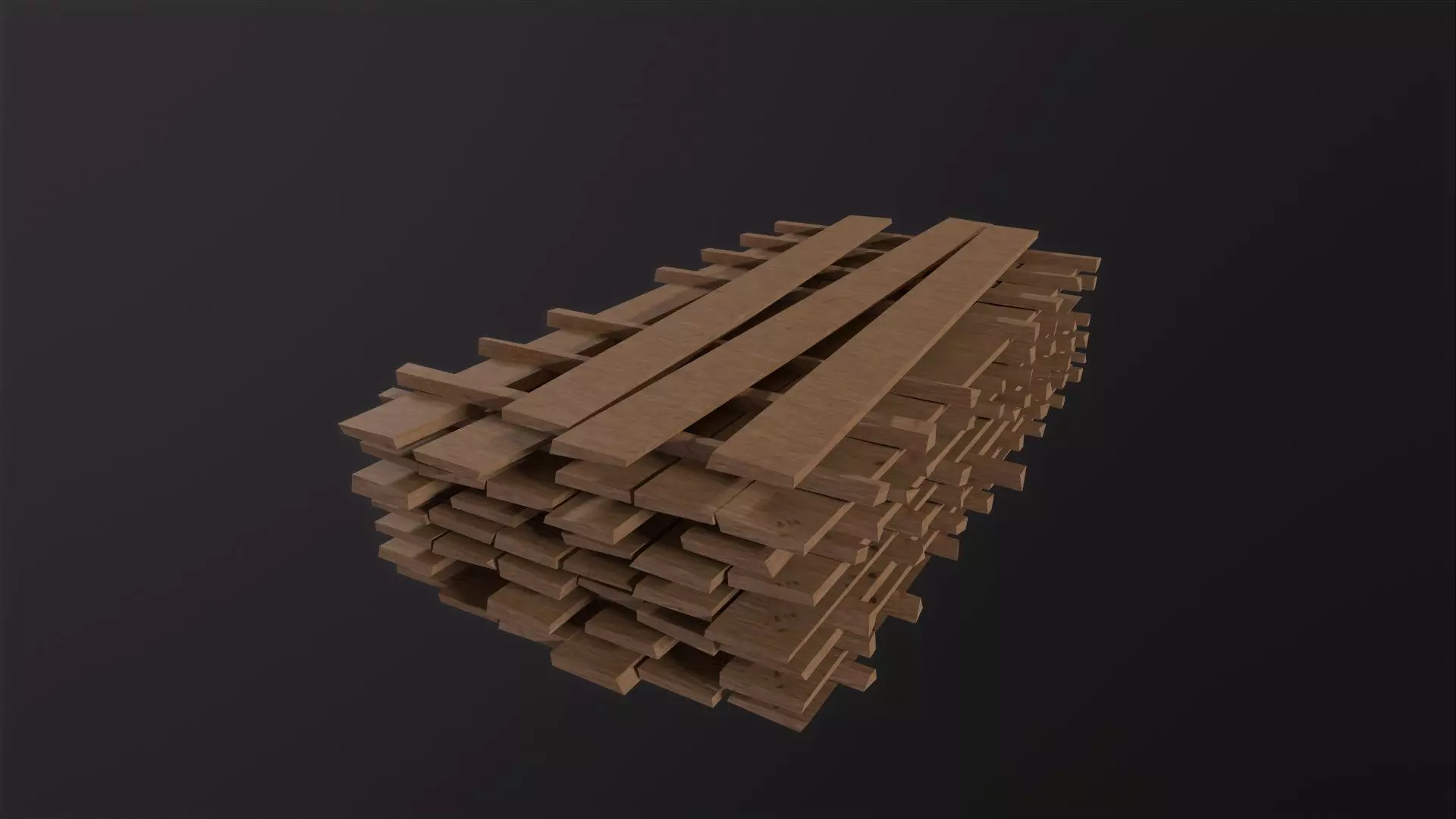 Wood Board Stock 3D Model Low-poly 3D model_0