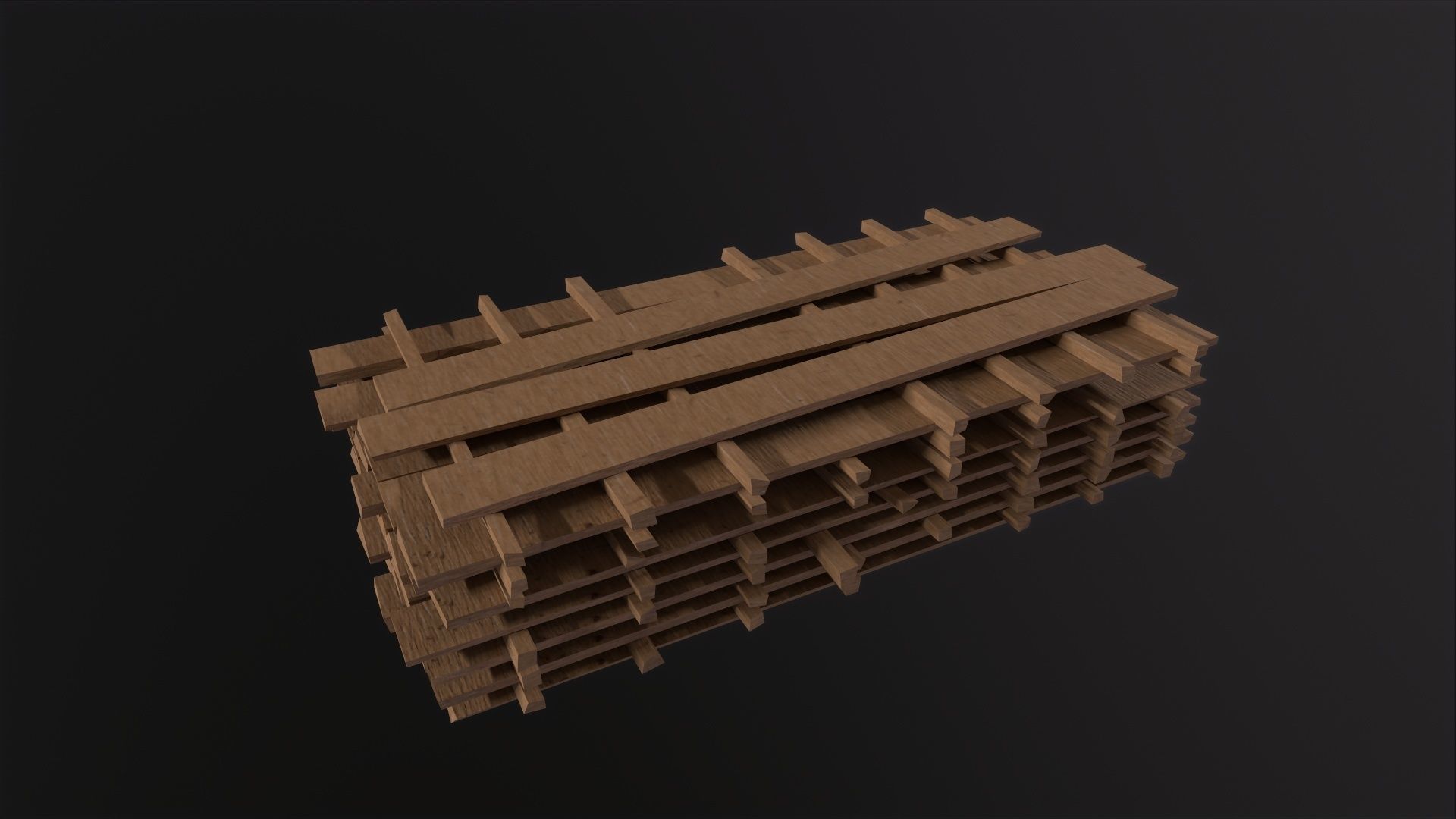 Wood Board Stock 3D Model Low-poly 3D model_6