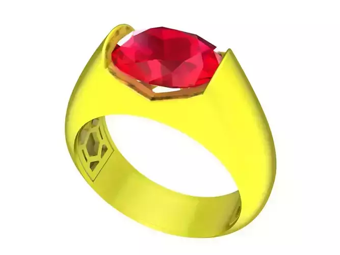 7071 Oval Diamond Solitaire Ring For Men