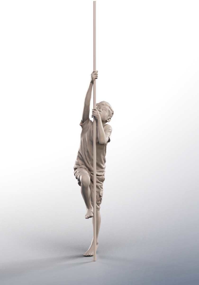 Joey 14483 - Mediterranean Boy Playing On Climbing Frame Low-poly 3D model_4