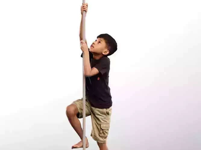 Joey 14483 - Mediterranean Boy Playing On Climbing Frame Low-poly 3D model
