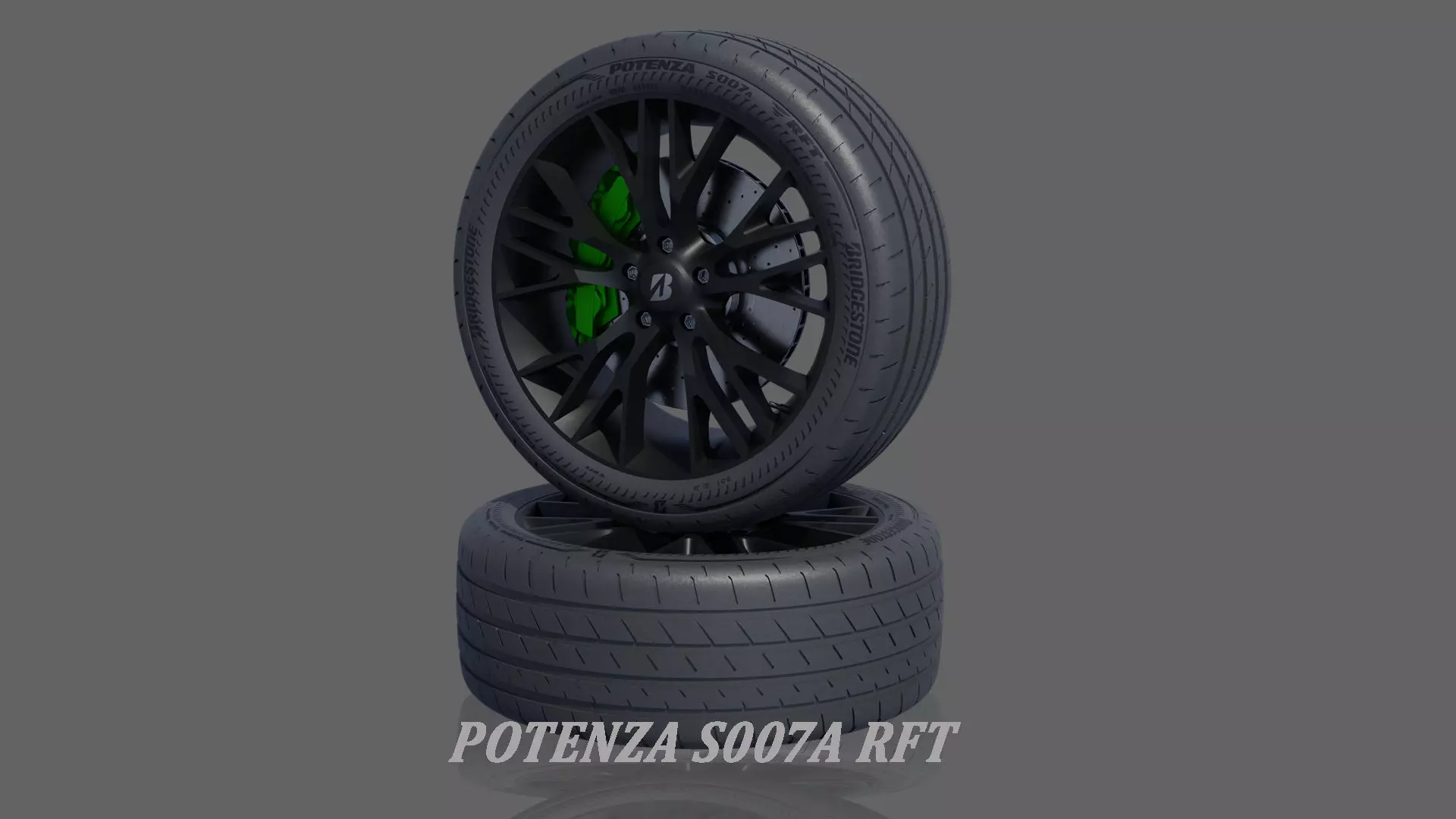 3D 3d Wheel Model of Bridgestone Potenza S007A RFT Low-poly 3D model_0