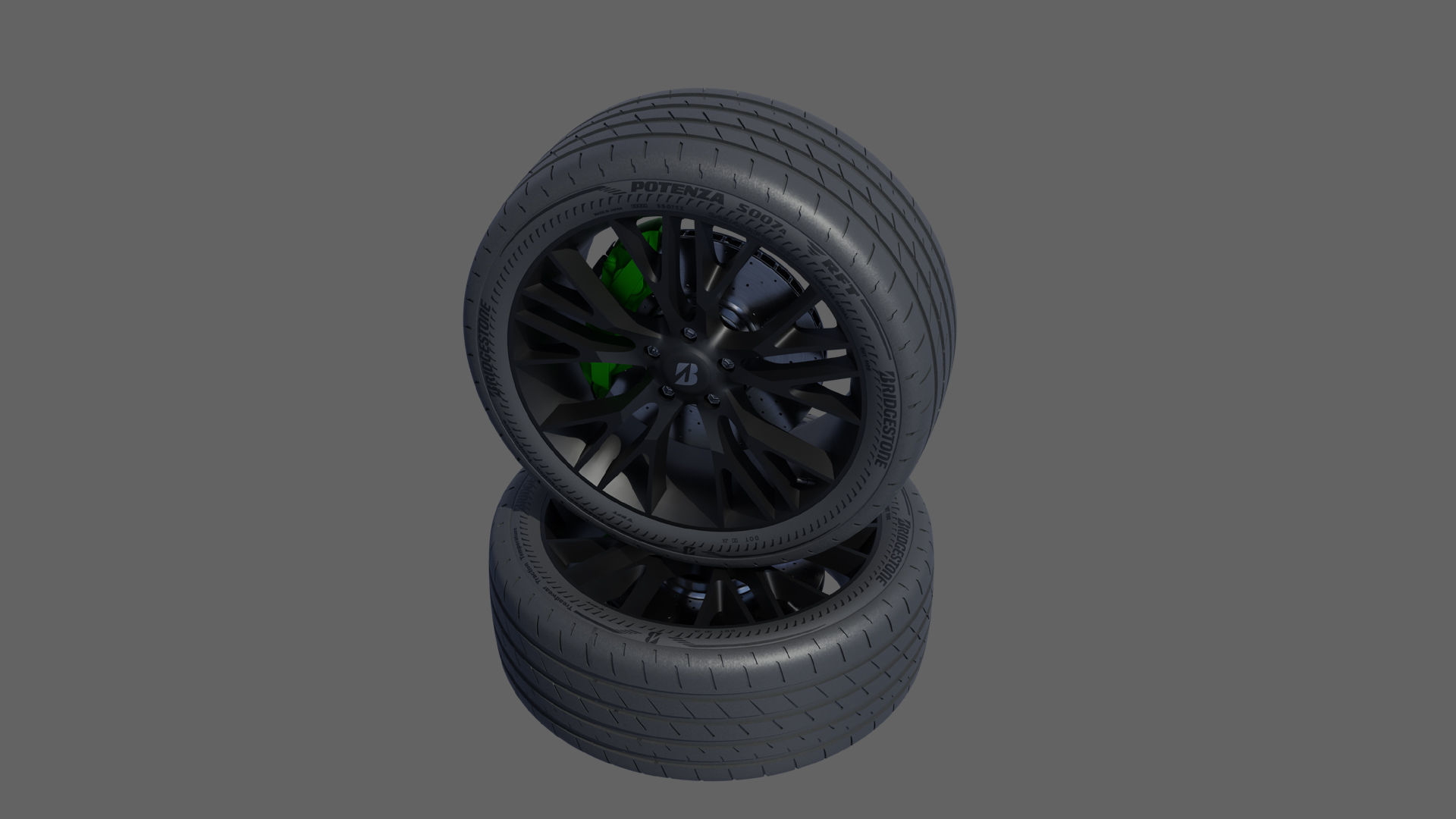 3D 3d Wheel Model of Bridgestone Potenza S007A RFT Low-poly 3D model_3