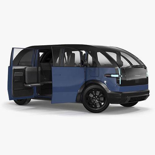 Canoo Lifestyle Vehicle Premium Blue Rigged 3D model
