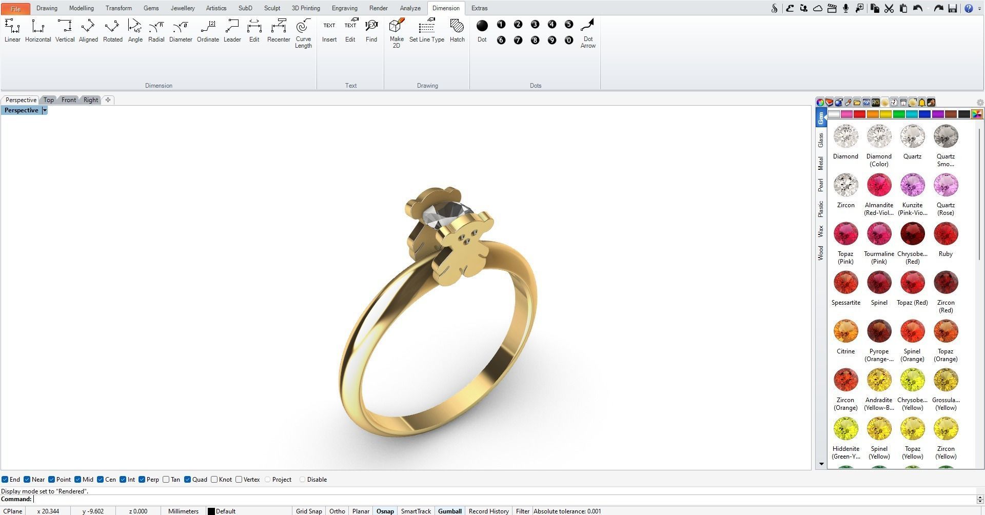 Tous Ring 3D print model_6
