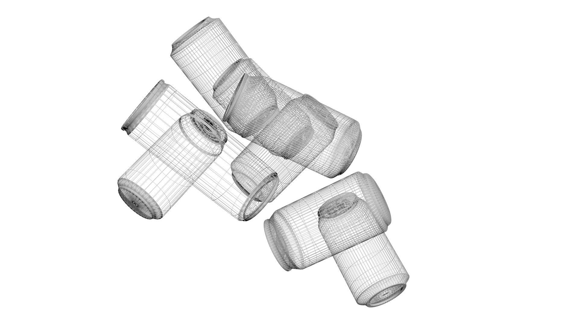 Aluminium Soda Cans Set 3D model_27