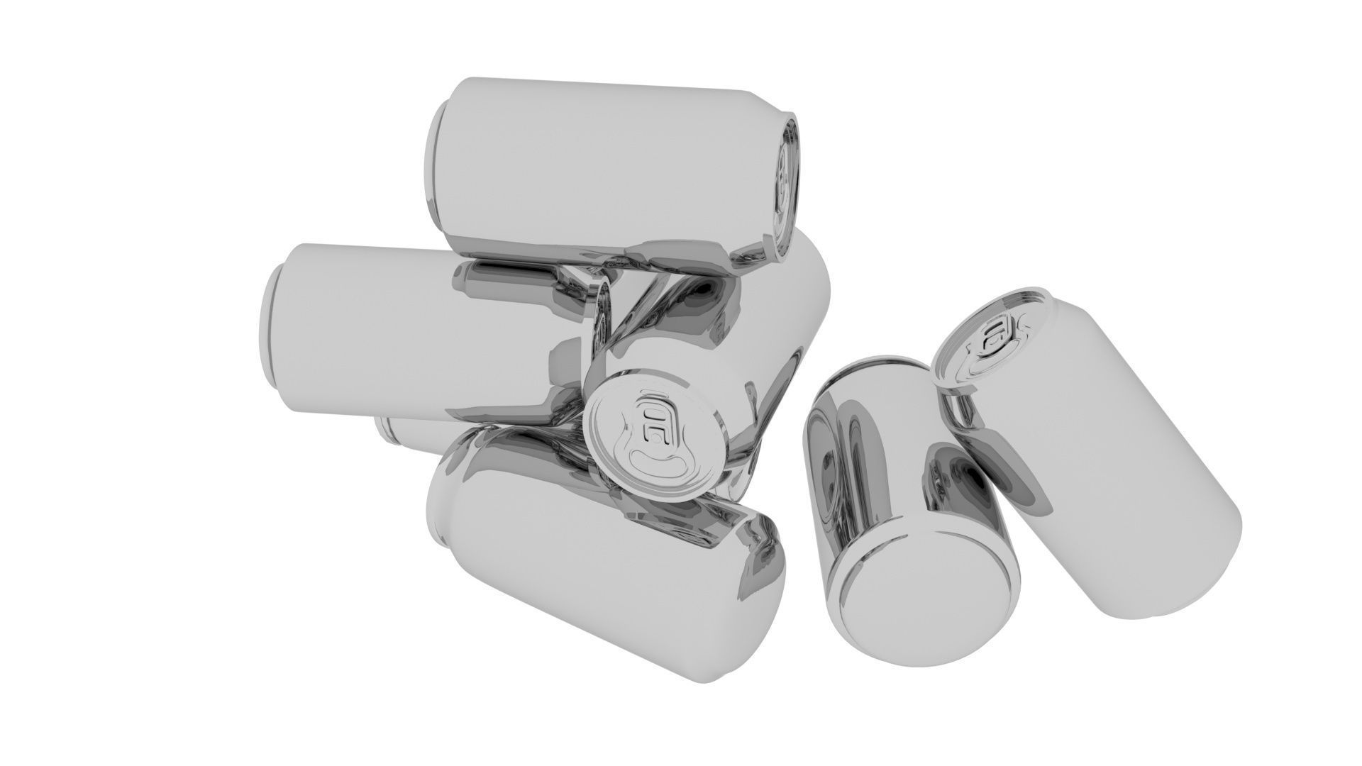 Aluminium Soda Cans Set 3D model_13