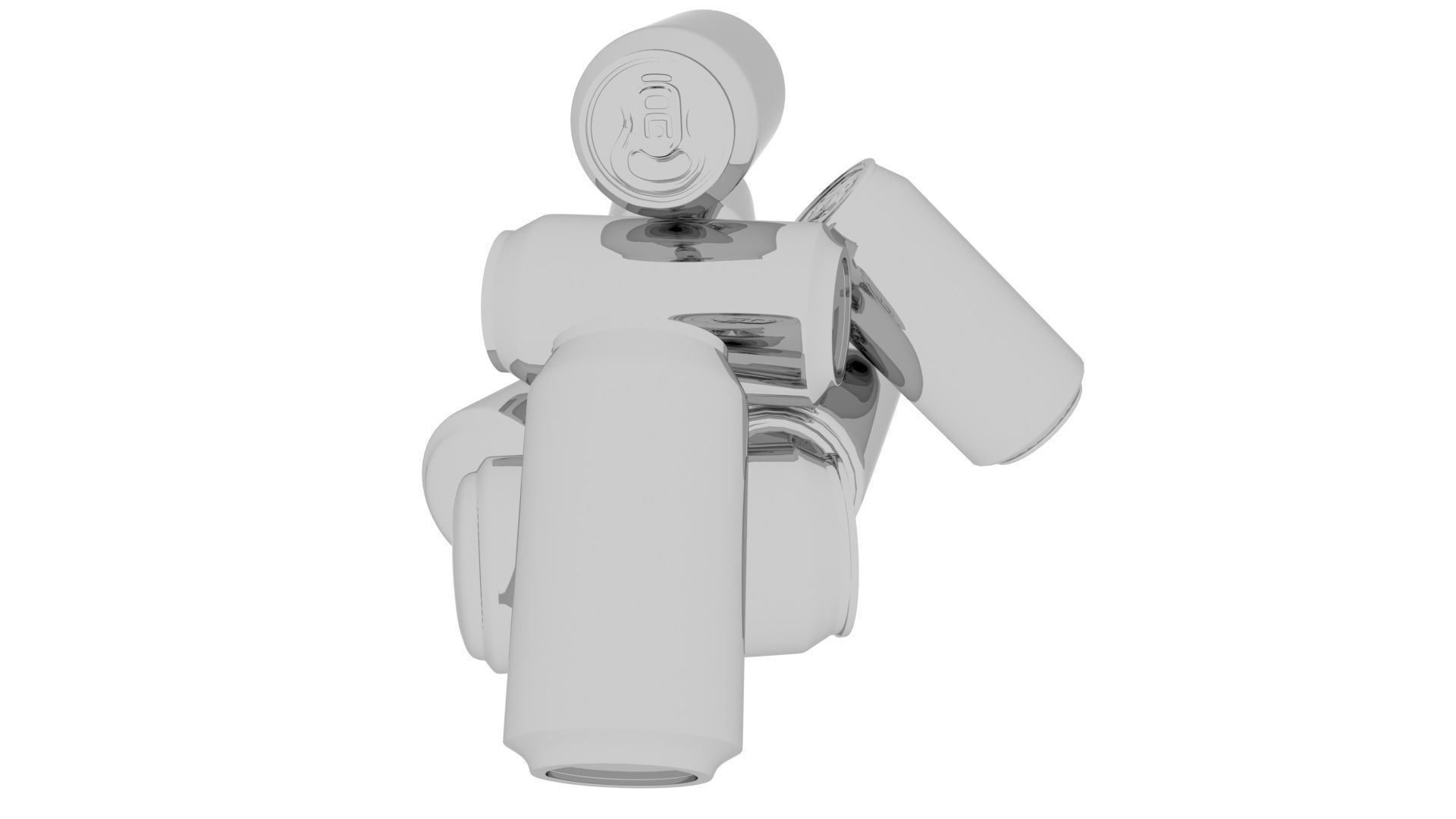 Aluminium Soda Cans Set 3D model_14