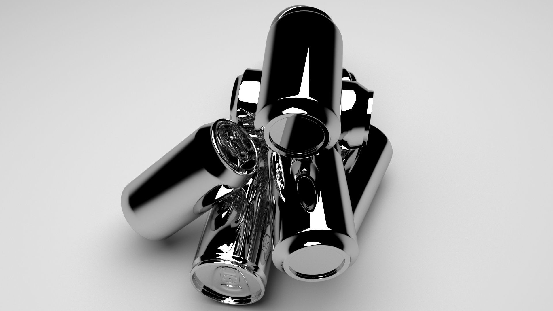 Aluminium Soda Cans Set 3D model_9