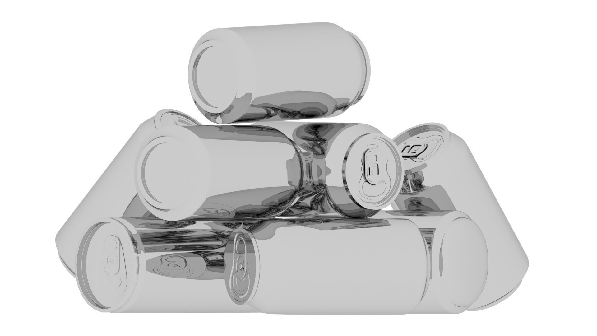Aluminium Soda Cans Set 3D model_17