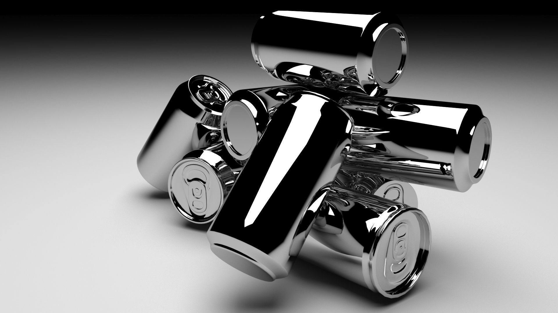 Aluminium Soda Cans Set 3D model_4