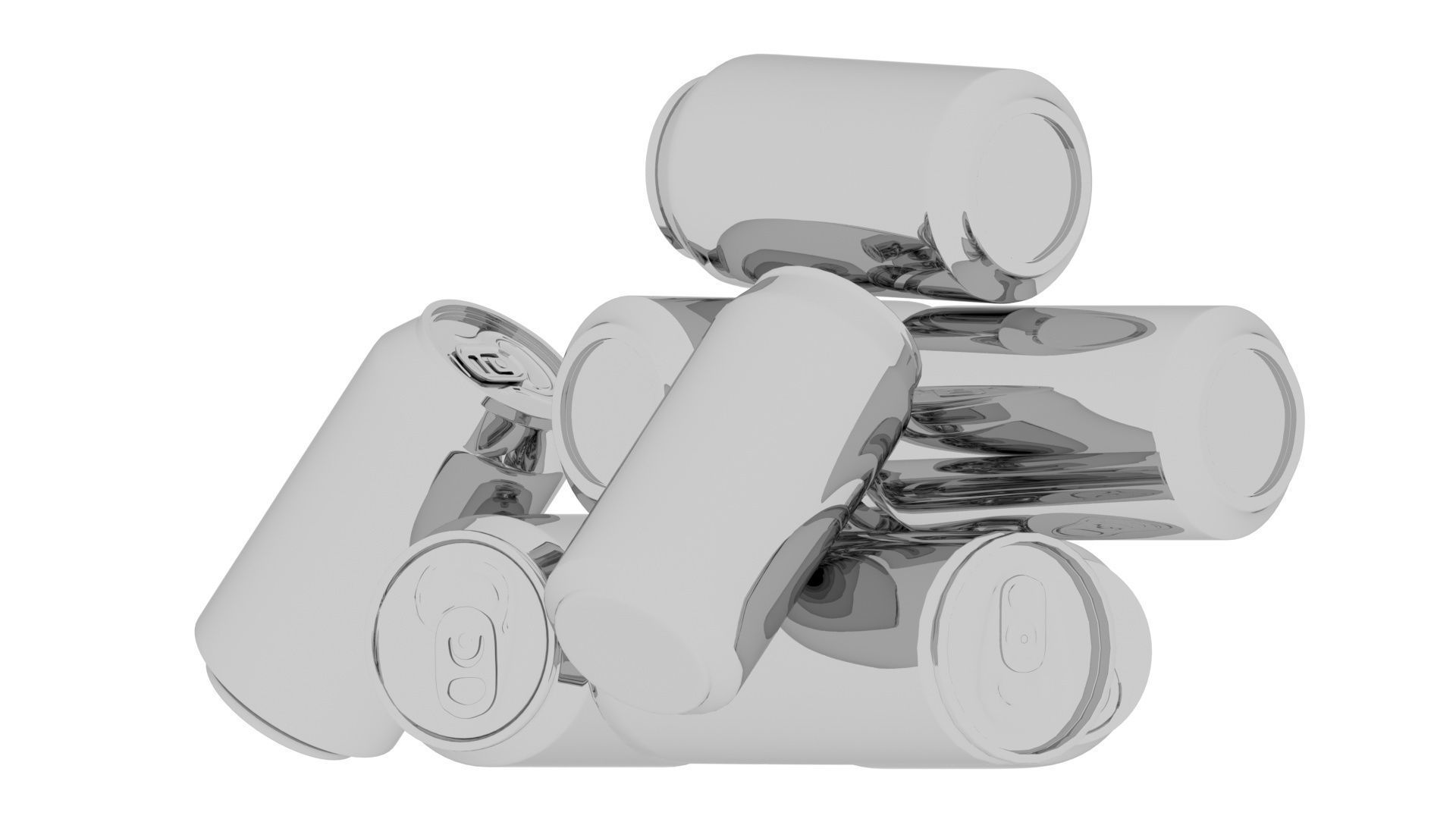Aluminium Soda Cans Set 3D model_20
