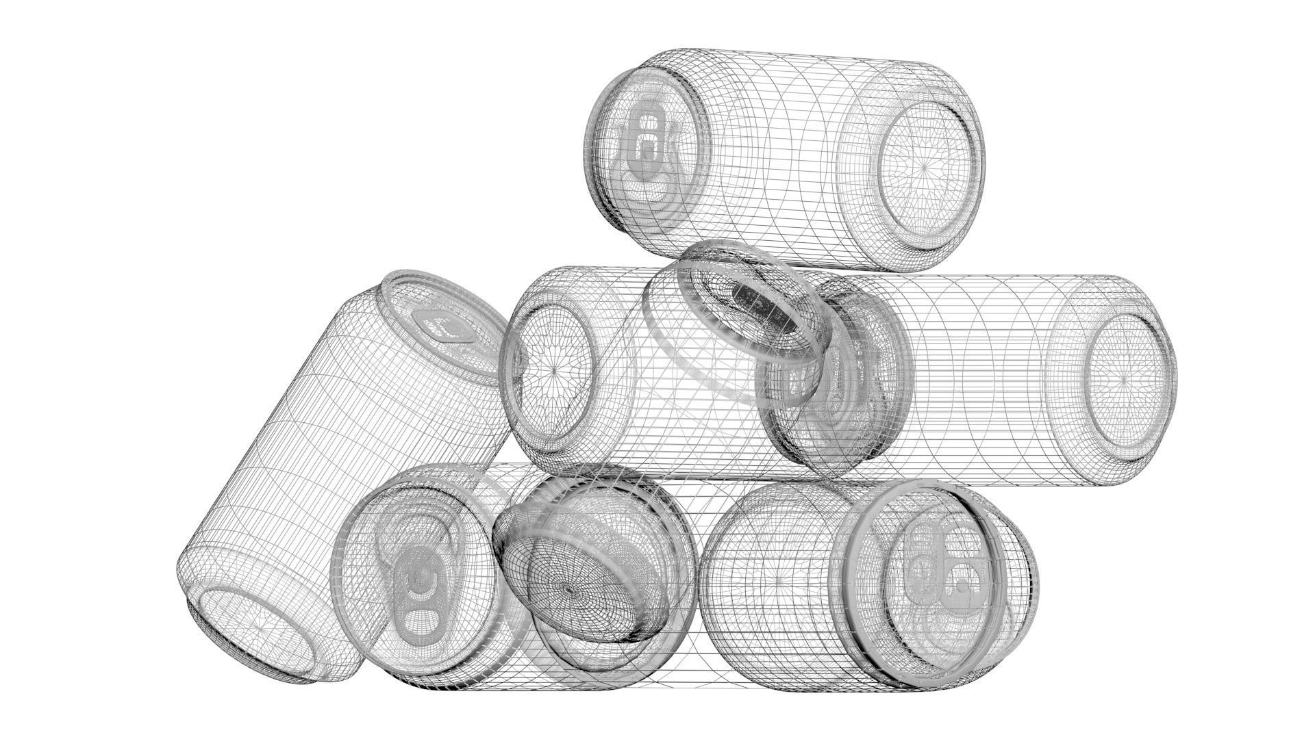 Aluminium Soda Cans Set 3D model_33
