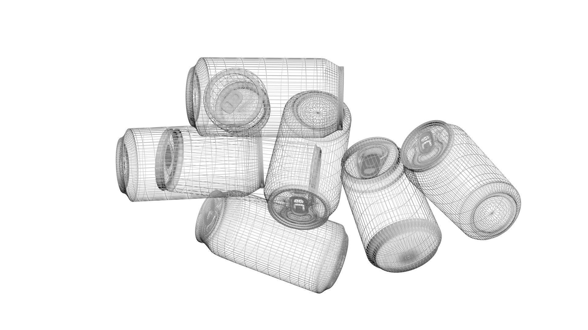 Aluminium Soda Cans Set 3D model_24