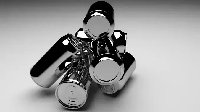 Aluminium Soda Cans Set 3D model