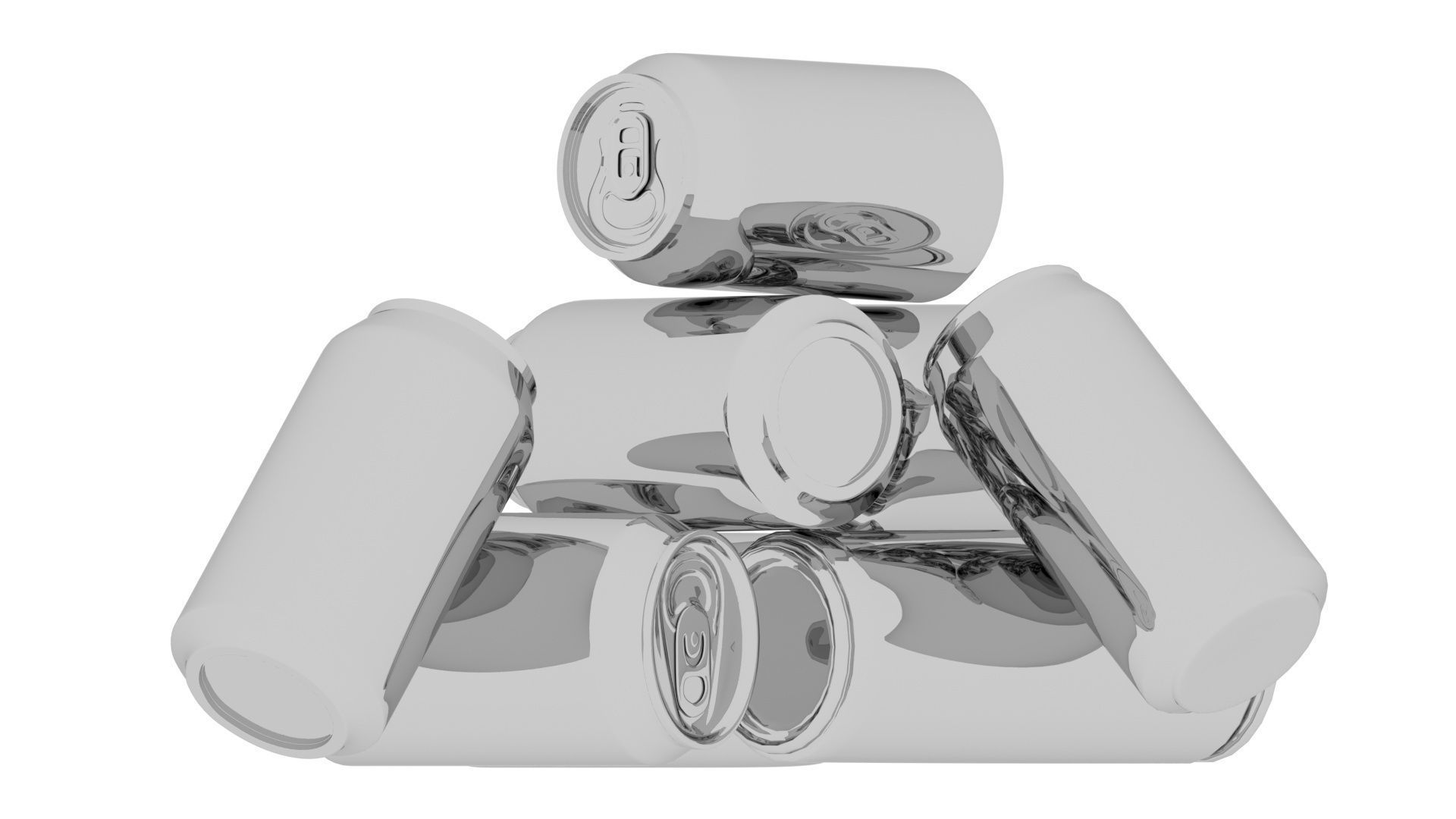 Aluminium Soda Cans Set 3D model_21