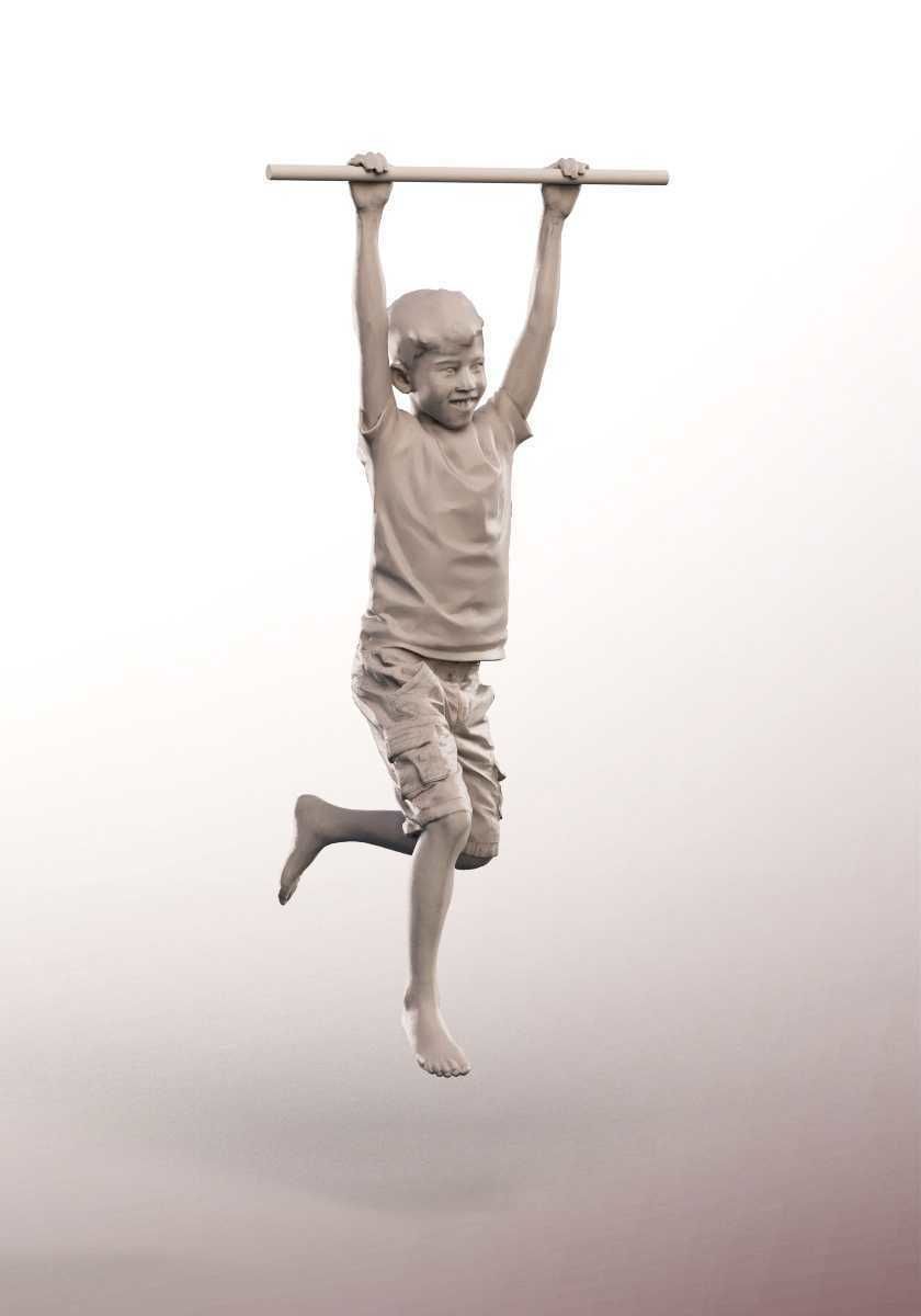 Joey 14482 - Mediterranean Boy Playing On Climbing Frame Low-poly 3D model_4