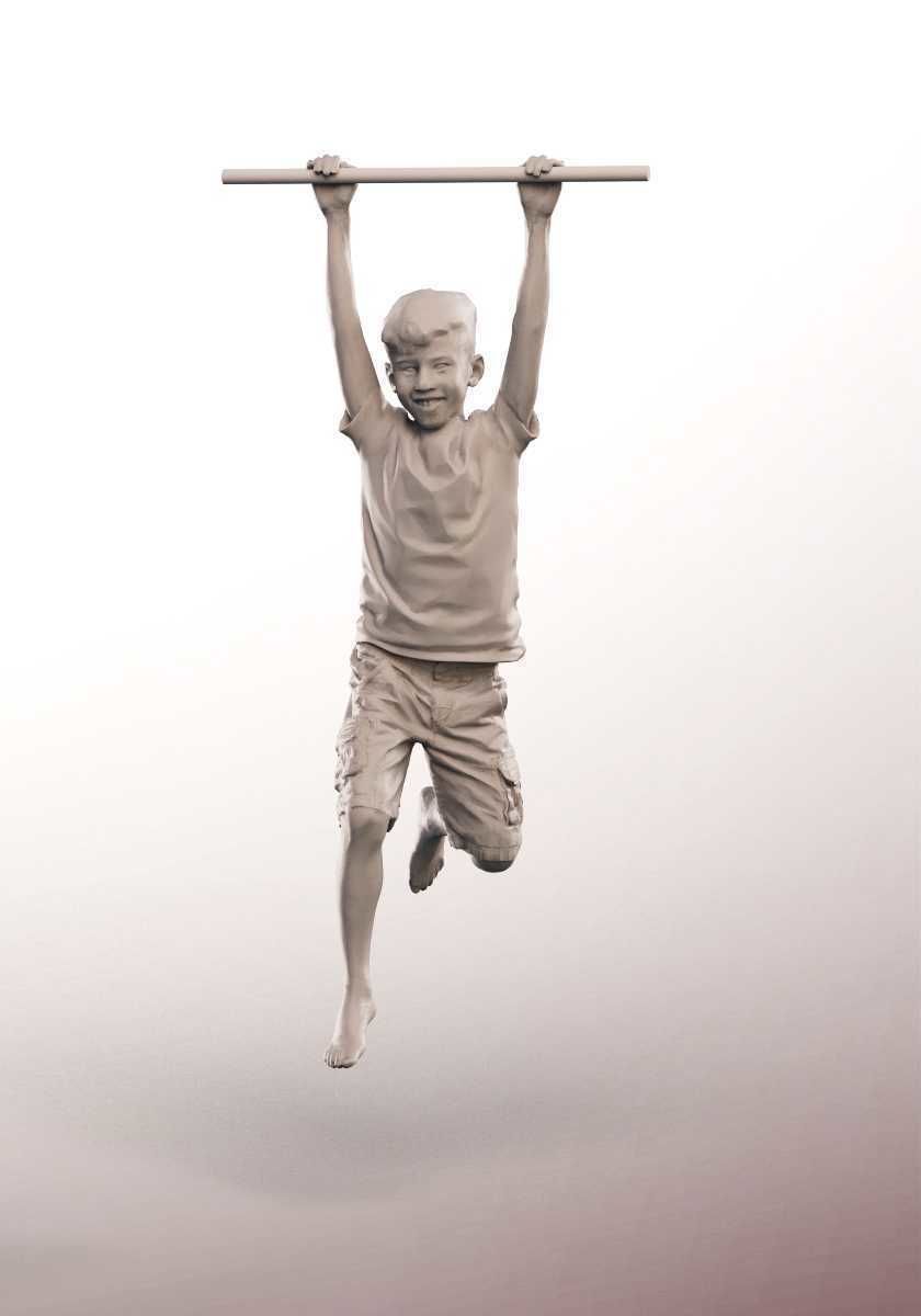 Joey 14482 - Mediterranean Boy Playing On Climbing Frame Low-poly 3D model_3