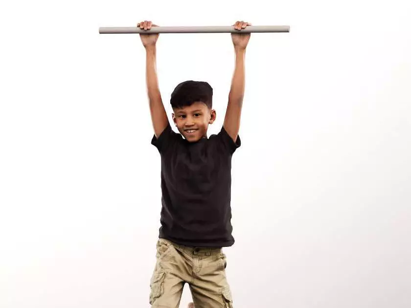 Joey 14482 - Mediterranean Boy Playing On Climbing Frame Low-poly 3D model_0