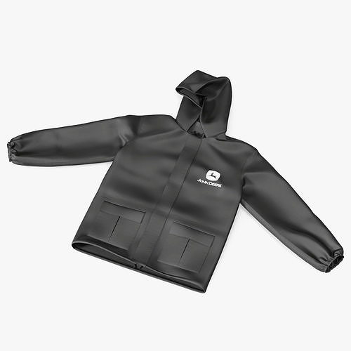 John Deere Black Rain Jacket 3D model