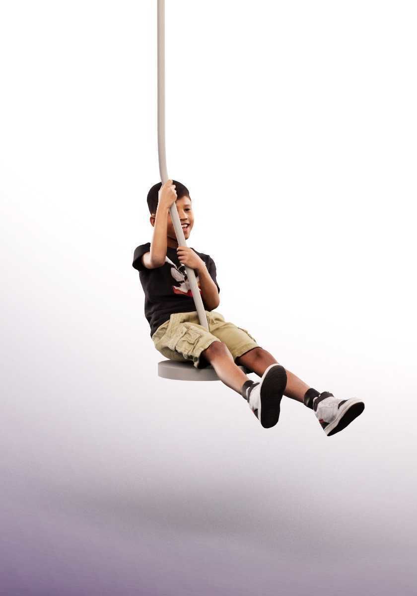 Joey 14480 - Mediterranean Boy Riding A Cable Car On Playground Low-poly 3D model_2