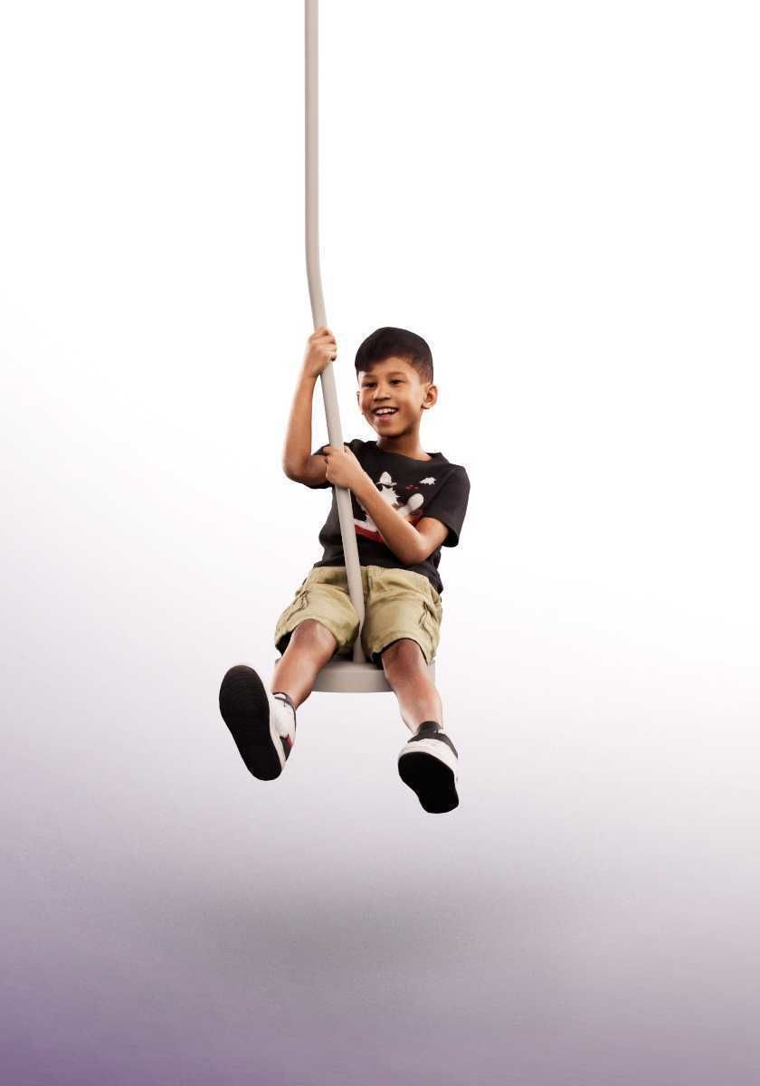 Joey 14480 - Mediterranean Boy Riding A Cable Car On Playground Low-poly 3D model_1