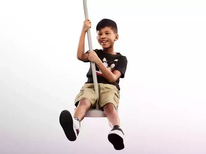 Joey 14480 - Mediterranean Boy Riding A Cable Car On Playground