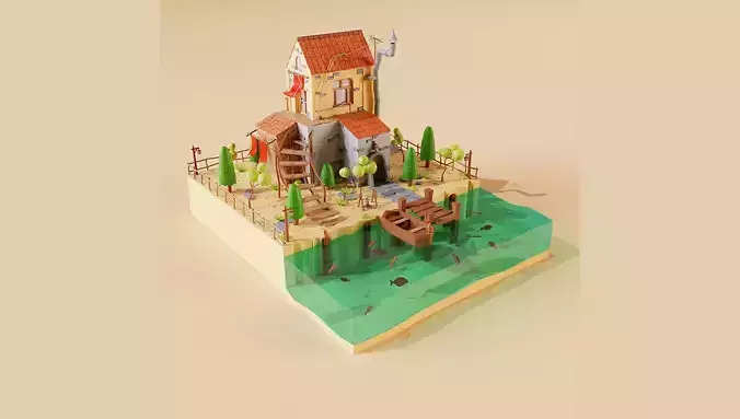 Low poly Cottage 