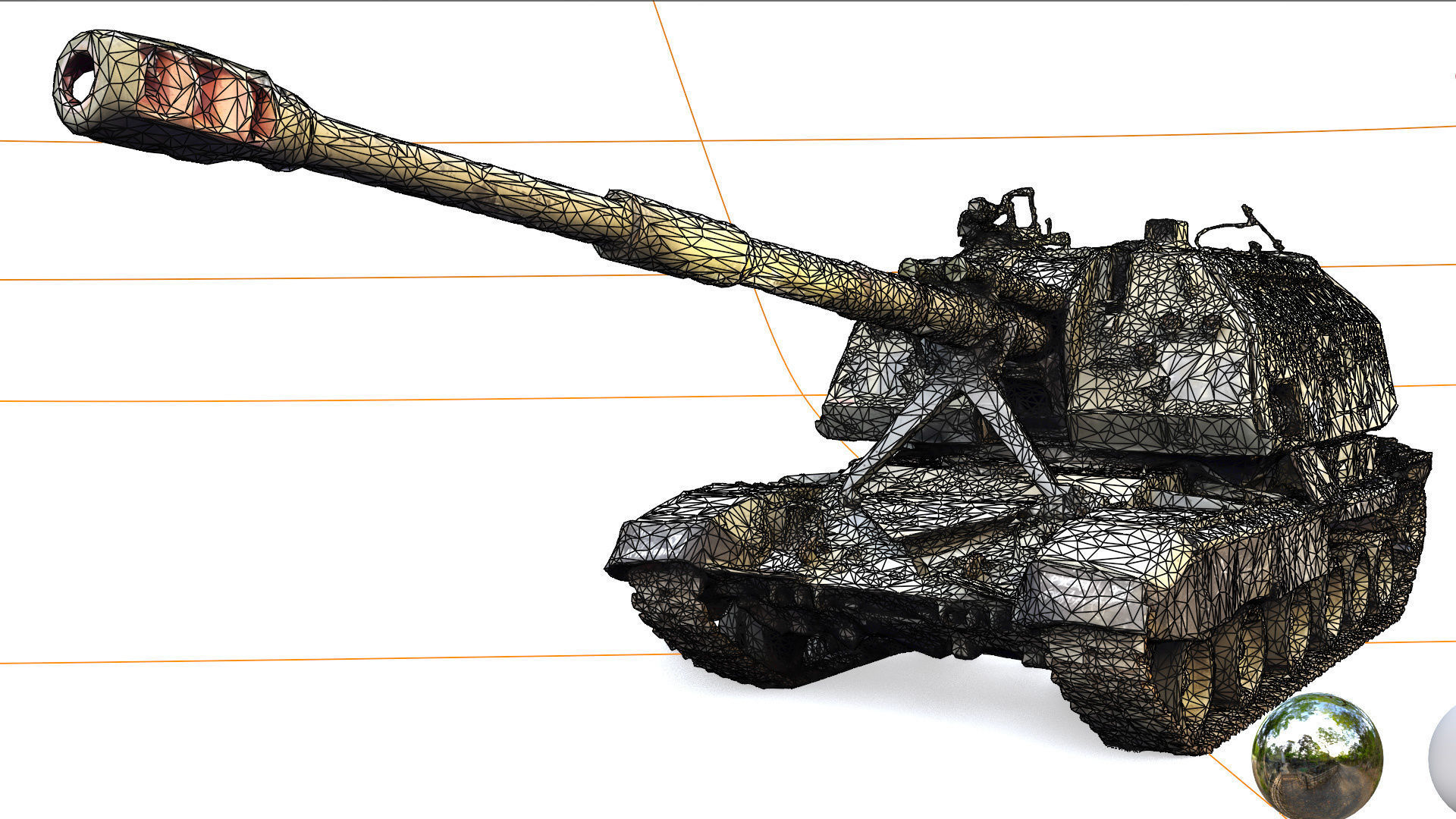 Destroyed 2S19 Msta 152 mm self-propelled howitzer M1990 3D model_5