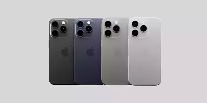 Apple iPhone 15 Pro in Official Colors and Design 3D model