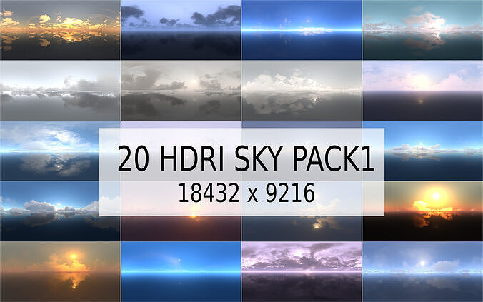 20 HDRIs sky pack 18k 3D model