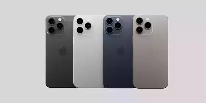 Apple iPhone 15 Pro Max in Official Colors and Design 3D model